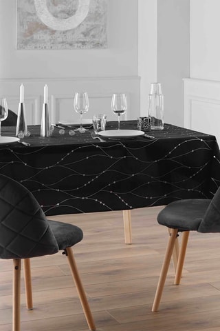 Nappe rectangulaire Firmament - Noir et argenté
