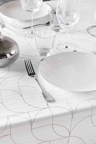 Nappe rectangulaire Louxor - Blanc et argenté