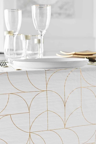 Nappe rectangulaire Louxor - Blanc et doré