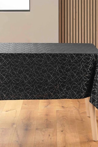 Nappe rectangulaire Mikado - Noir et argenté