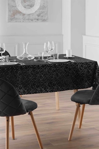 Nappe rectangulaire Mikado - Noir et argenté