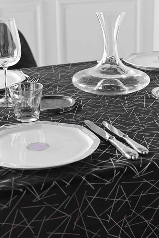 Nappe rectangulaire Mikado - Noir et argenté