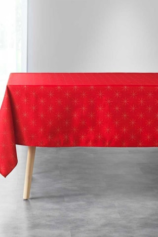 Nappe rectangulaire Etoiles - Rouge et doré
