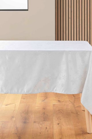 Nappe rectangulaire Flocons - Blanc