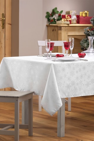 Nappe rectangulaire Flocons - Blanc