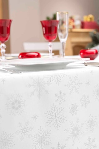 Nappe rectangulaire Flocons - Blanc