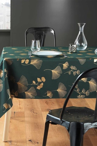 Nappe rectangulaire Bloomy - Vert et doré