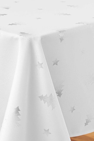 Nappe rectangulaire Sapin - Blanc et argenté 