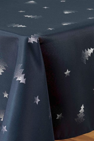Nappe rectangulaire Sapin - Bleu foncé et argenté 