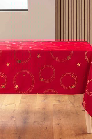 Nappe rectangulaire Star - Rouge et doré 