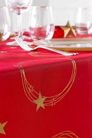 Nappe rectangulaire Star - Rouge et doré 
