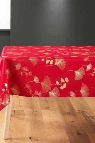Nappe rectangulaire Bloomy - Rouge et doré