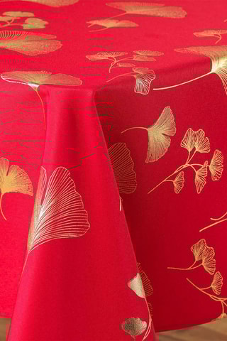 Nappe rectangulaire Bloomy - Rouge et doré