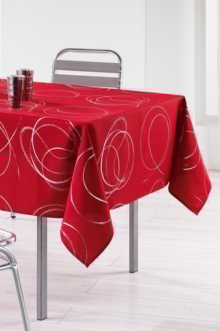 Nappe antitache rectangulaire Bully - Rouge et argenté