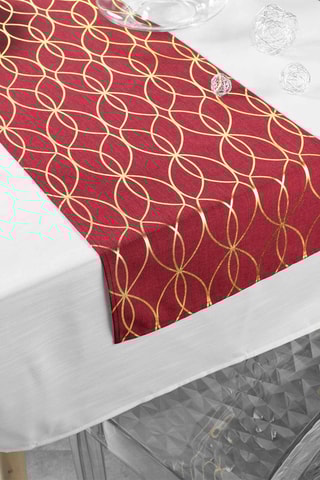 Ensemble nappe et chemin de table Elipsa - Blanc et rouge