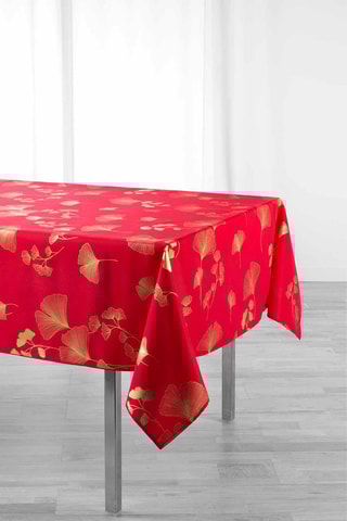 Nappes rectangulaire Bloomy Rouge et doré