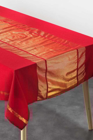 Nappe rectangulaire Elegancia Rouge et doré