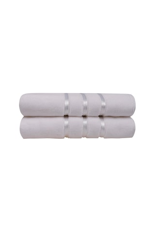 2 draps de bain Dolce Taupe et gris - 70 x 140 cm