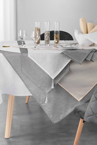 3 serviettes de table Silvery Gris et argenté