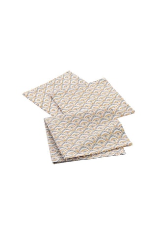 3 serviettes de table Meridienne Blanc et gris
