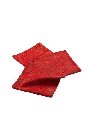 3 serviettes de table Elegancia Rouge et doré