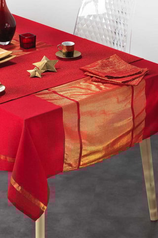3 serviettes de table Elegancia Rouge et doré