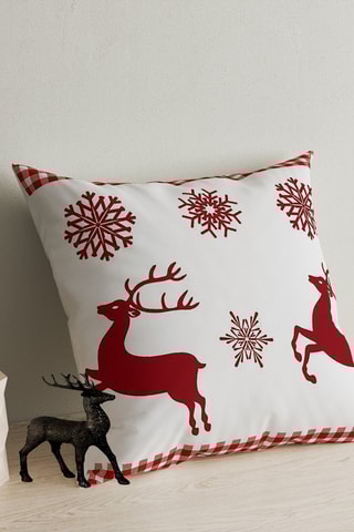 Coussin - Blanc et rouge - 43 x 43 cm