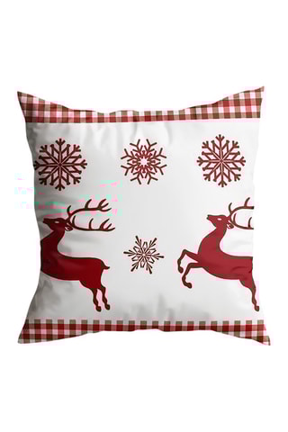 Coussin - Blanc et rouge - 43 x 43 cm