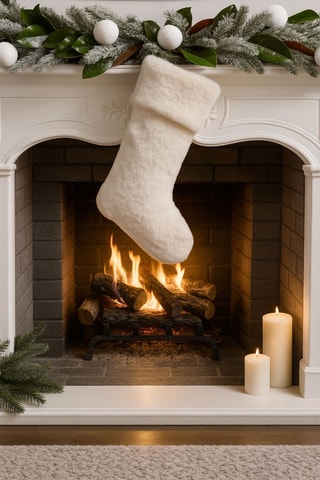 Chaussette de Noël - Blanc