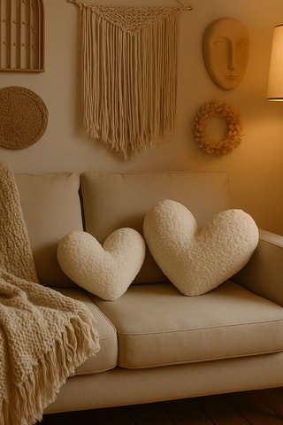 Coussin - Beige - 42 x 45 x 12 cm