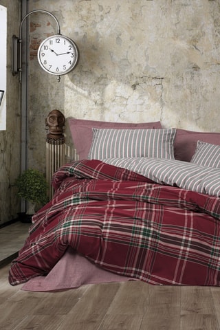 Conjunto de edredão em algodão 57 fios/cm² - Vermelho