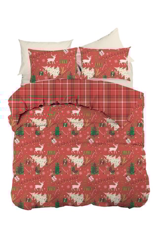 Conjunto de edredão em algodão 57 fios/cm² - Vermelho