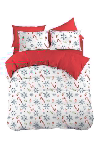 Conjunto de edredão em algodão 57 fios/cm² - Vermelho