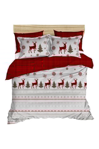 Conjunto de edredão em algodão 60 fios/cm² - Vermelho