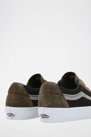 Leren Sneakers Sk8-Low Kaki en Zwart