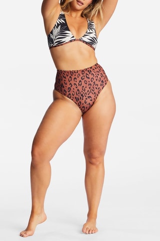 Dubbelzijdig Bikinibroekje Hoge Taille - Wit en Bruin - Billabong
