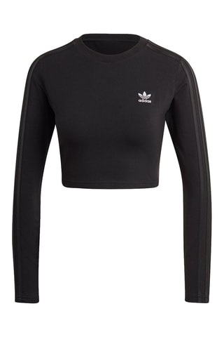 Crop top LS Tee Zwart