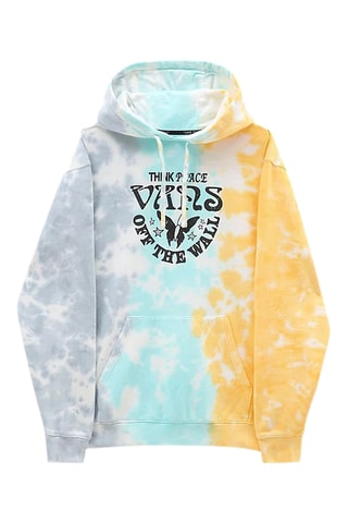 Sweater tie and dye Happy thoughts - Turquoise en Wit - Vans