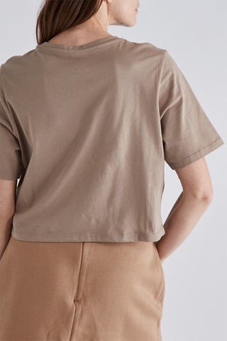 Cropped T-shirt - Beige