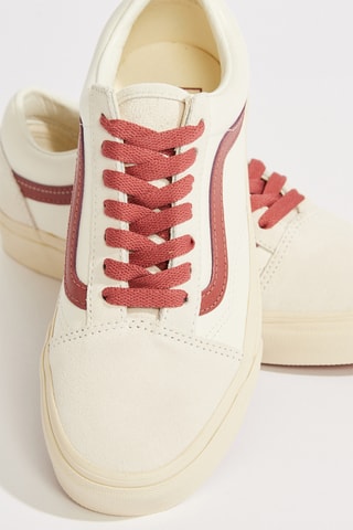 Leren Trainingsschoenen - Ecru en Rood