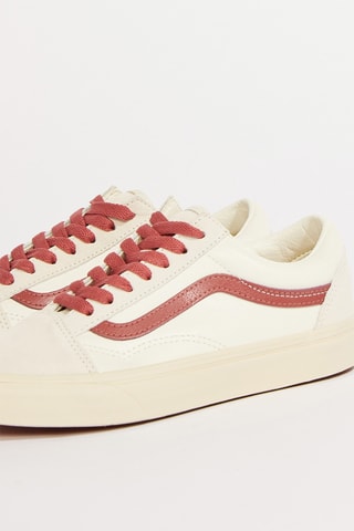 Leren Trainingsschoenen - Ecru en Rood