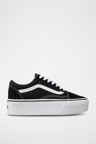 Leren Platform Sneakers - Zwart
