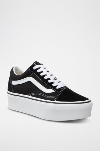 Leren Platform Sneakers - Zwart