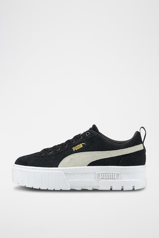Leren Platform Sneakers - Zwart
