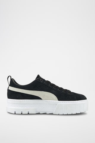 Leren Platform Sneakers - Zwart