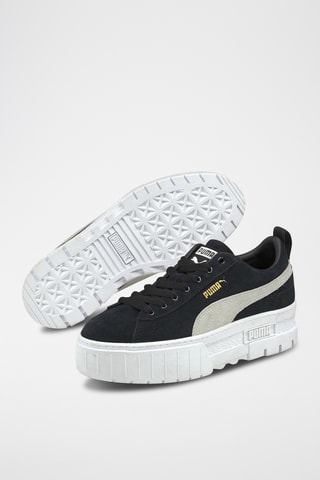 Leren Platform Sneakers - Zwart