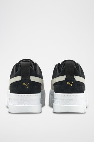 Leren Platform Sneakers - Zwart