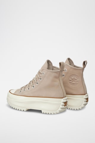 Hoge Platform Nubuck Sneakers - Beige