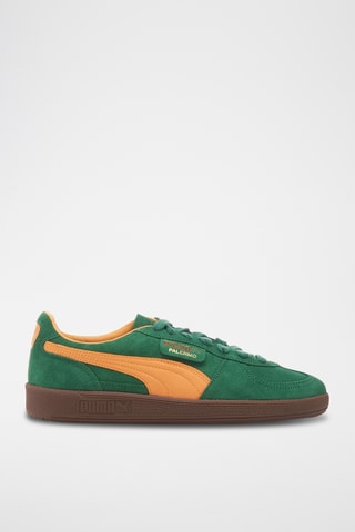 Baskets en nubuck - Vert foncé et moutarde