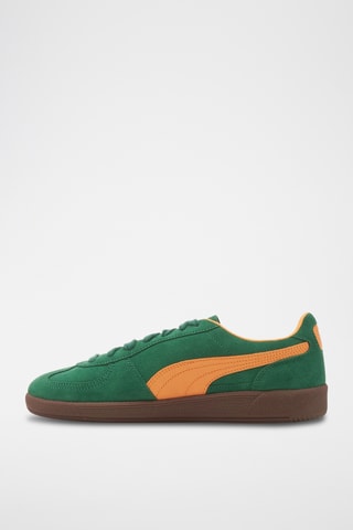 Baskets en nubuck - Vert foncé et moutarde